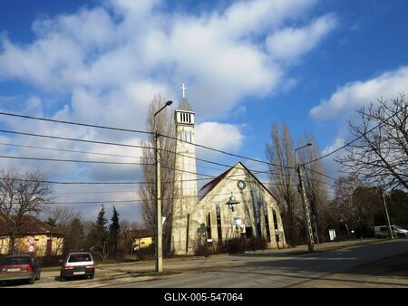Dunaharaszti, 5 February 2018Holy Imre church.A Szent Imre templom a N?medi ?ton.-stock-foto