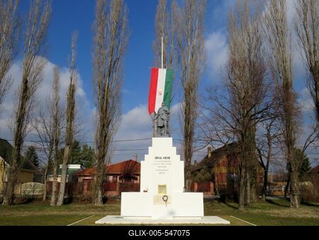 Dunaharaszti, 5 February 2018Memorial of Hungarian Soldiers died in World War I.Az I. vil?gh?bor?ban elesett magyar katon?k eml?k?re ?ll?tott eml?km?.-stock-foto