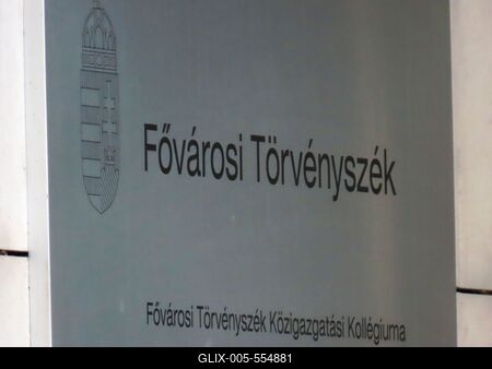 Name plate of the Metropolitan Court - Budapest-stock-foto