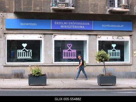 Customer service of the Hungarian Ministry of Emotional Resources - Budapest-stock-foto