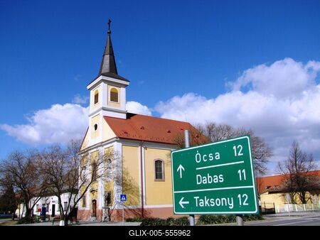 Bugyi, 2010. m?rcius 14.A bugyi Szent Adalbert katolikus templom (XVIII. szd.).-stock-foto