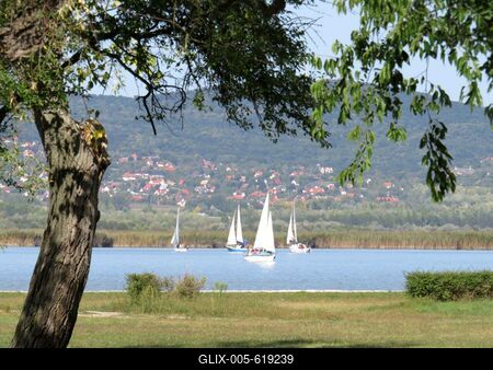 Sailboats on Lake Velence - Hungary-stock-foto