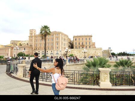 The bastion of Saint Remy in Cagliari - Sardinia - Italy-stock-foto