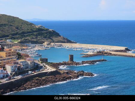 The port of Castelsardo on the northern coast of the island of Sardinia - Italy-stock-foto