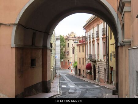 Street in Nuoro downtown - Sardinia - Italy-stock-foto