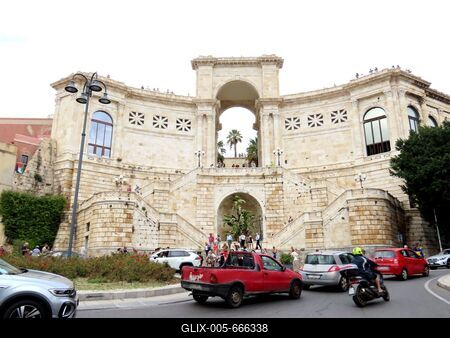 The bastion of Saint Remy - Cagliari - Sardinia - Italy-stock-foto