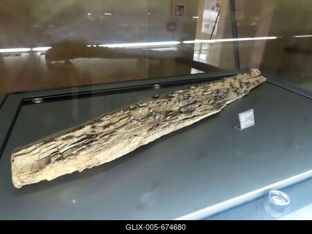 An approx. 3000-year-old Nuraghi rafter in the Zapata museum in Barumini - Sardinia - Italy-stock-foto