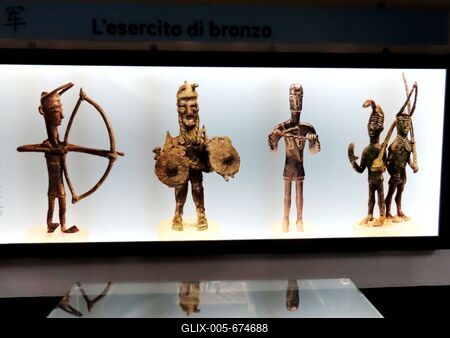 Nuragh bronze figurines in the Zapata museum in Barumini - Sardinia - Italy-stock-foto