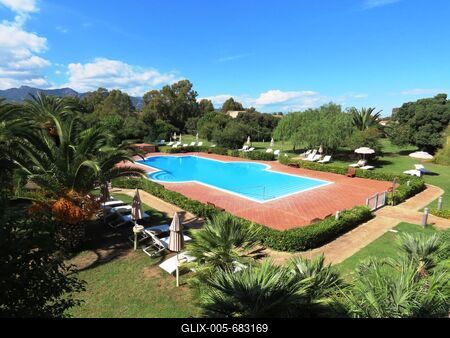 The swimming pool of the Hotel Santa Gilla - Capoterra - Sardinia - Italy-stock-foto