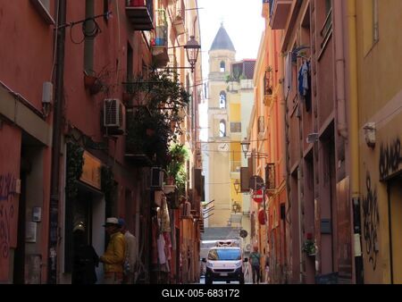 Cagliari - Via Sicilia - Sardinia - Italy-stock-foto