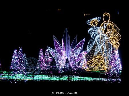 Budapest - The lights of Lumina Park on Margaret Island-stock-foto