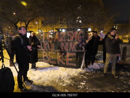 Solidarity demonstration with Venezuela - Budapest - US agression-stock-foto
