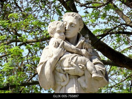 Statue of Saint Anthony of Padua - Esztergom - Hungary-stock-foto