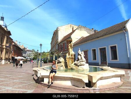 The Ister Fountain - Esztergom - Hungary-stock-foto