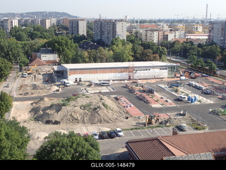 Új Lidl épül Budapesten-stock-foto