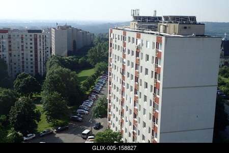 Panelházak Gazdagréten-stock-foto