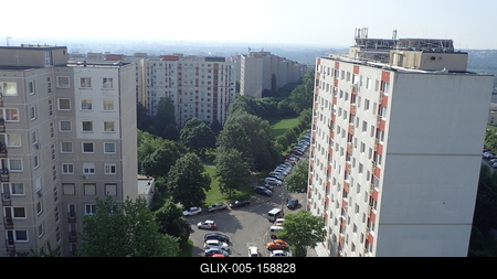 Panelházak Gazdagréten-stock-foto