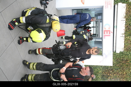 Országos Tűzoltó Lépcsőfutó Bajnokság Budapesten-stock-foto