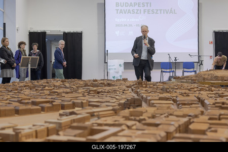 Budapest miniature displayed-stock-foto