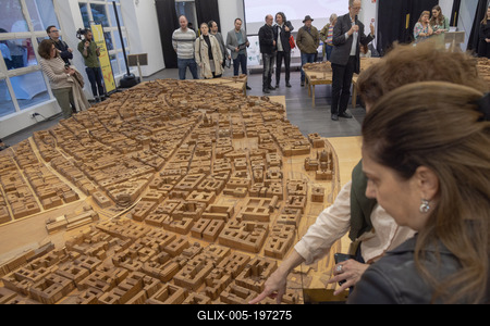 Budapest miniature displayed-stock-foto