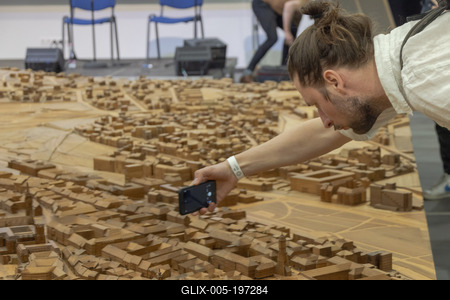 Budapest miniature displayed-stock-foto