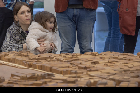 Budapest miniature displayed-stock-foto