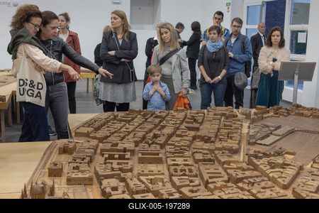 Budapest miniature displayed-stock-foto