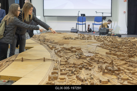 Budapest miniature displayed-stock-foto