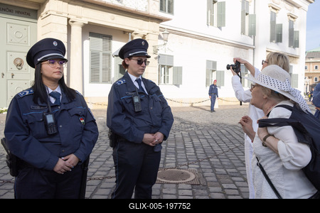 Hungarian mothers protest in Budapest-stock-foto