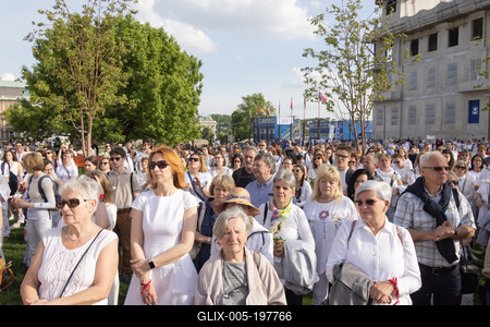 Hungarian mothers protest in Budapest-stock-foto