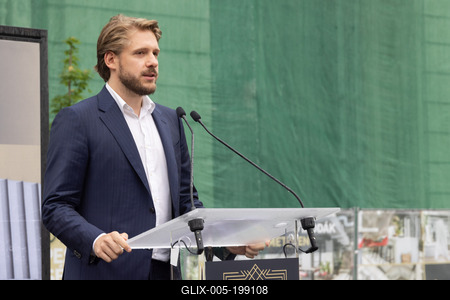 Unveiling of Corvin Palace in Budapest-stock-foto