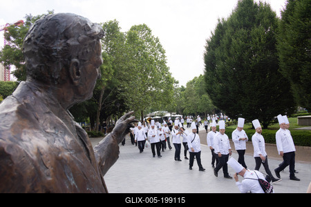 Cook procession in Budapest-stock-foto
