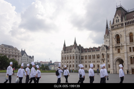 Cook procession in Budapest-stock-foto