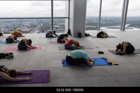 Stair running competition in MOL Campus tower in Budapest-stock-foto