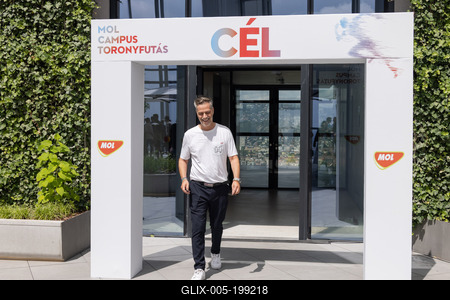 Stair running competition in MOL Campus tower in Budapest-stock-foto