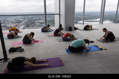 Stair running competition in MOL Campus tower in Budapest-stock-foto