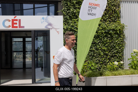 Stair running competition in MOL Campus tower in Budapest-stock-foto