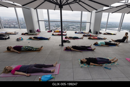 Stair running competition in MOL Campus tower in Budapest-stock-foto