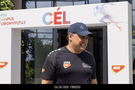 Stair running competition in MOL Campus tower in Budapest-stock-foto