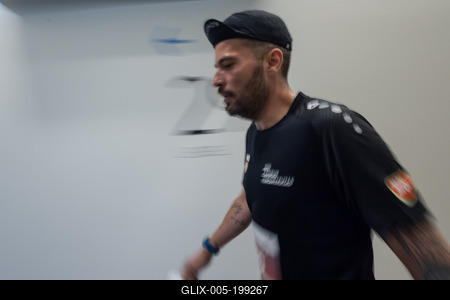 Stair running competition in MOL Campus tower in Budapest-stock-foto