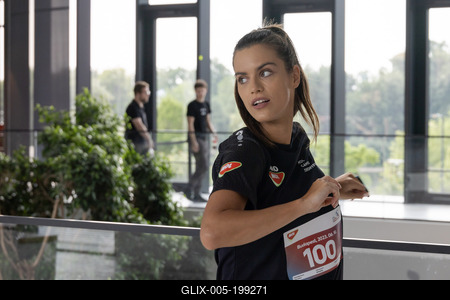 Stair running competition in MOL Campus tower in Budapest-stock-foto