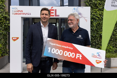 Stair running competition in MOL Campus tower in Budapest-stock-foto