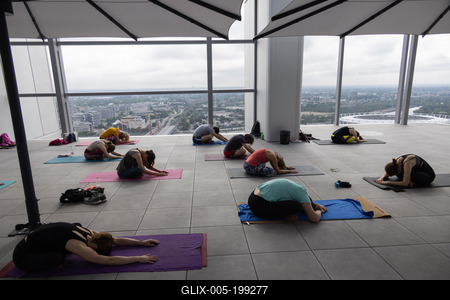 Stair running competition in MOL Campus tower in Budapest-stock-foto