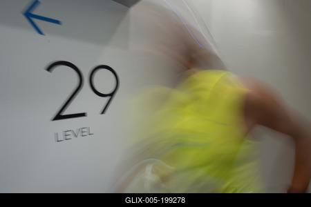 Stair running competition in MOL Campus tower in Budapest-stock-foto