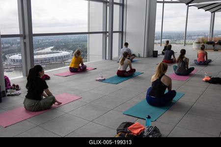 Stair running competition in MOL Campus tower in Budapest-stock-foto