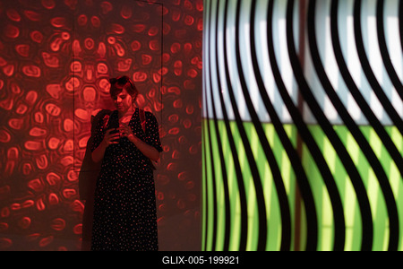 Cinema Mystica light painting exhibition in Budapest-stock-foto