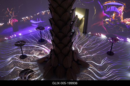 Cinema Mystica light painting exhibition in Budapest-stock-foto