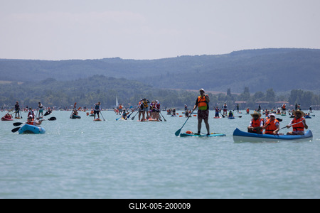 Balaton Cross Paddling in Hungary-stock-foto