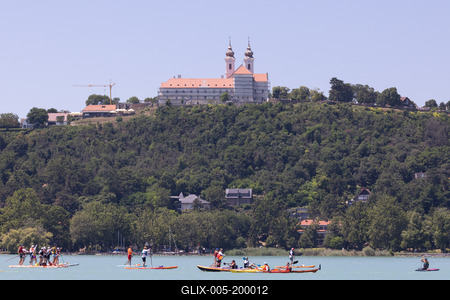 Balaton Cross Paddling in Hungary-stock-foto