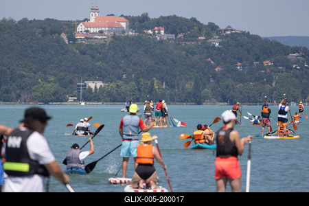 Balaton Cross Paddling in Hungary-stock-foto